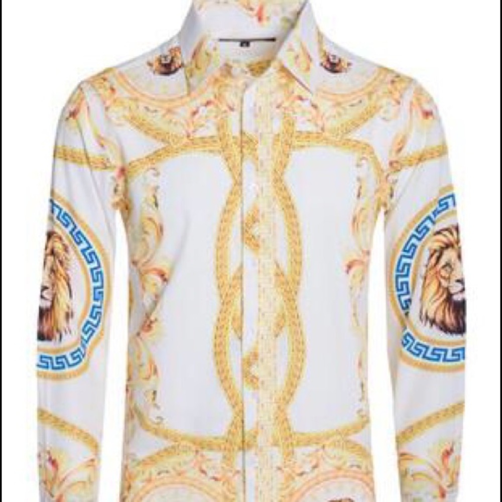 Men's Print Royal Long-Sleeve Shirt